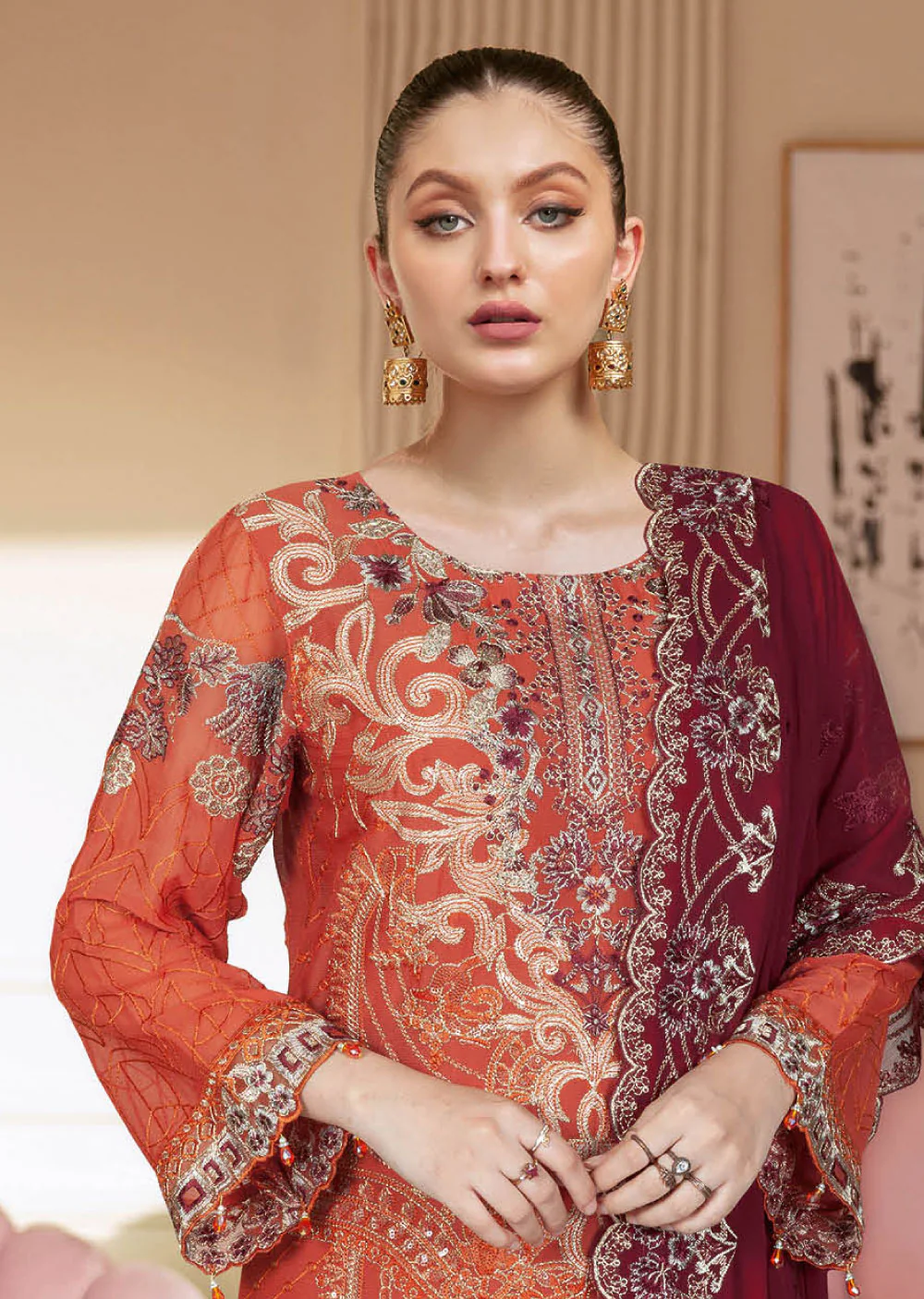 N-202-R - Readymade - Nayab Weightless Chiffon Collection Vol 2 - Image 2