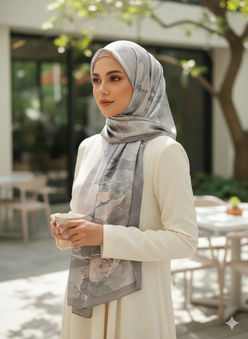 NA-142 Watercolour Silk MODAL Hijabs - Image 4