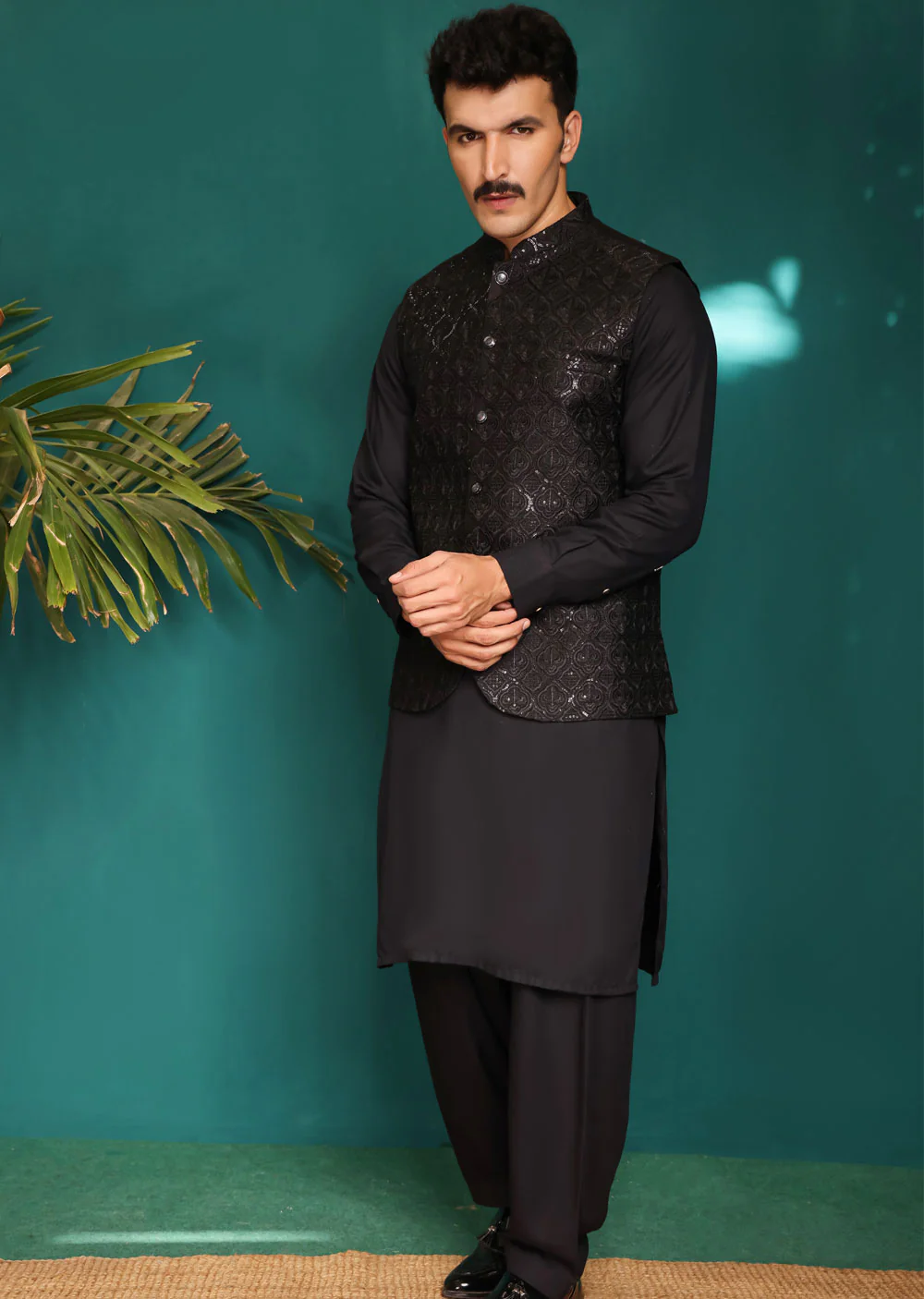 NF2101 Father & Son Black Waist Coat - Image 5