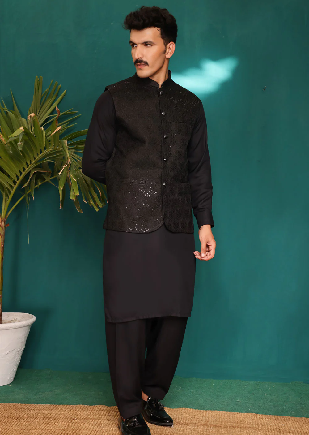 NF2103 Father & Son Black Waist Coat - Image 5
