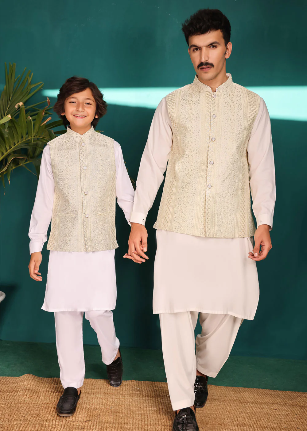 NF2105 Father & Son Off White Waist Coat