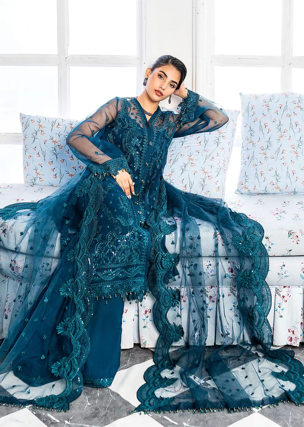 Nilofer - Meeral Readymade Organza Suit - Image 5