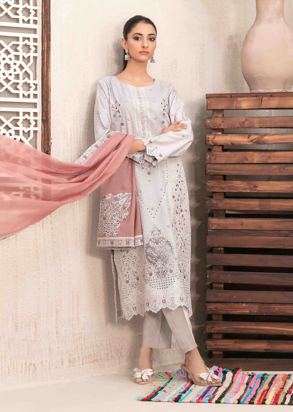 NTR-5269 - Unstitched - Nurten Fancy Embroidered Viscose Suit 2025