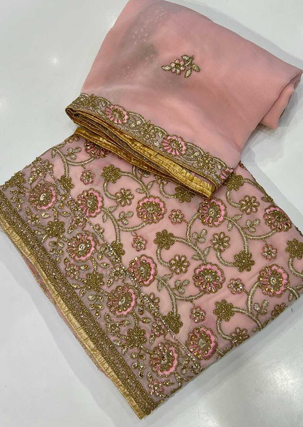 OP1710 Pink Unstitched Georgette Suit