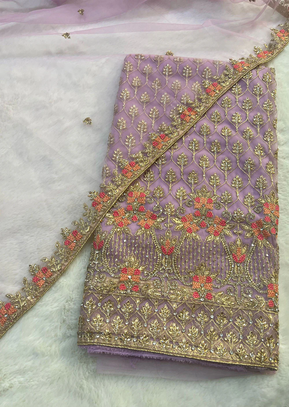 OP582 Pink Unstitched Net Suit - Image 3