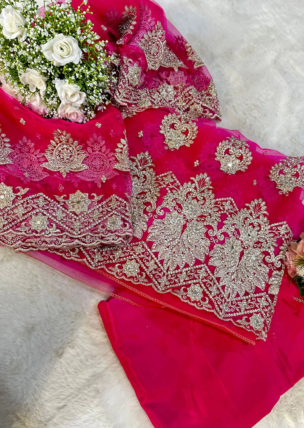 OP6433 hot Pink Unstitched Net Suit