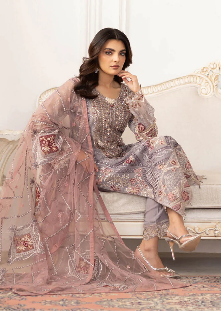 P-205- Ready Made - Dastoor by Ramsha Luxury Organza Vol 2 - Image 2