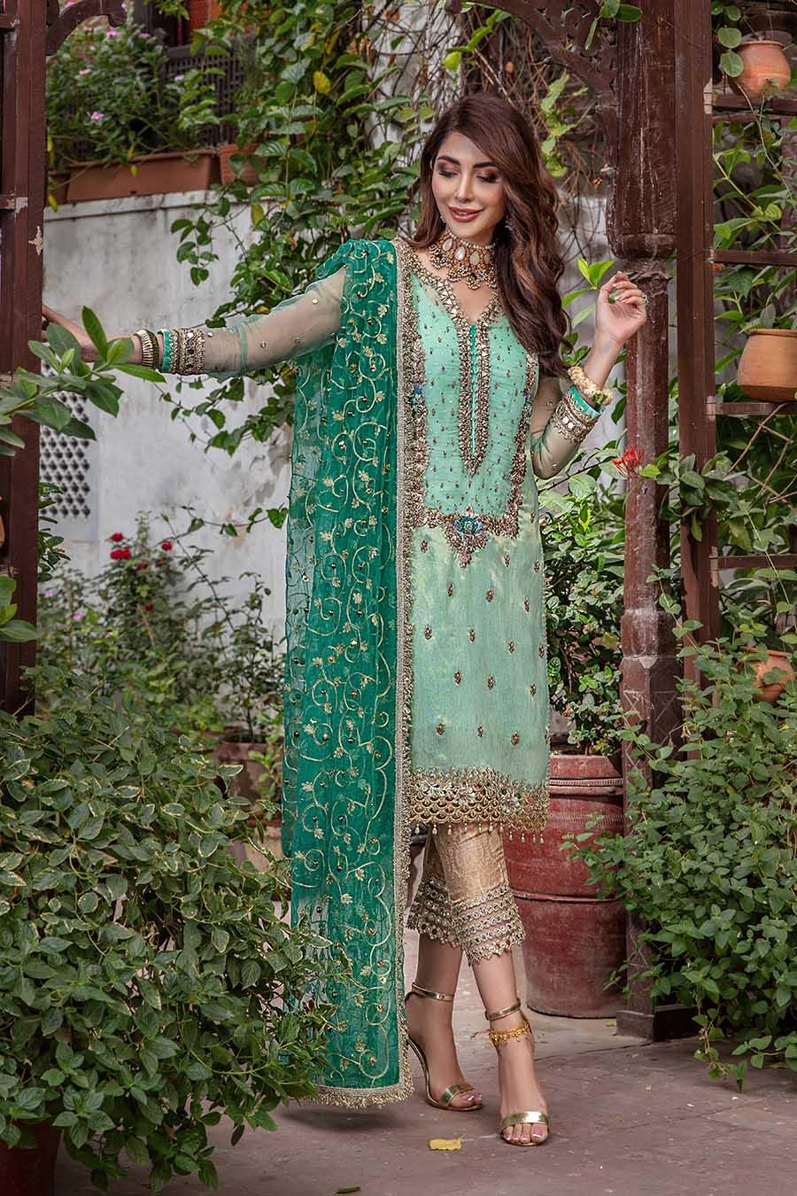 P-235 Turquoise Readymade Khuda Ameer Creations 2024 - Image 11