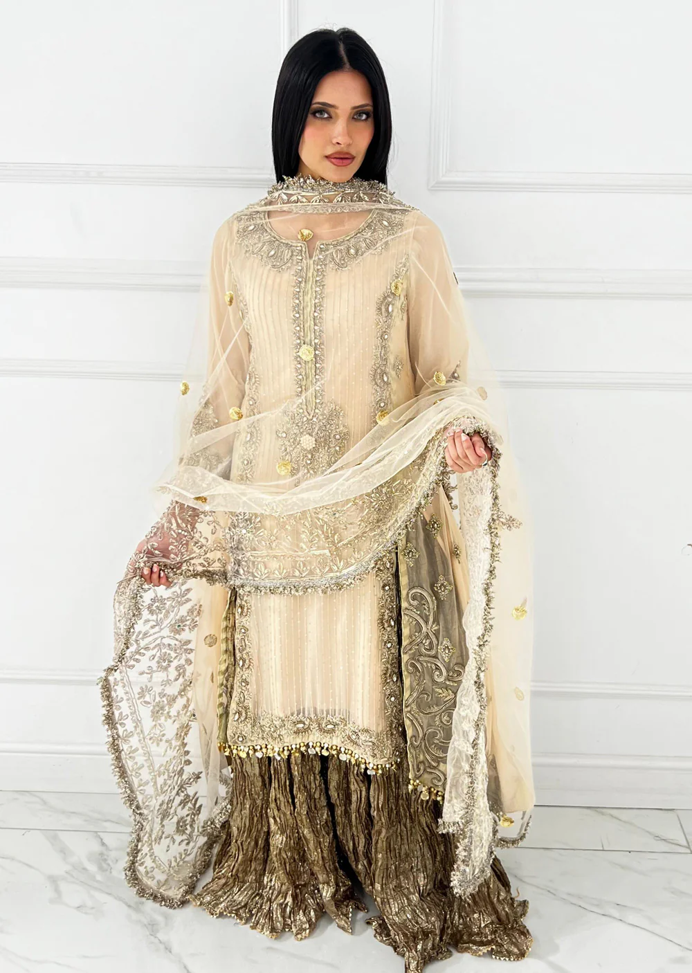 P-252 - Peach - Readymade - Khuda Ameer Creations 2024