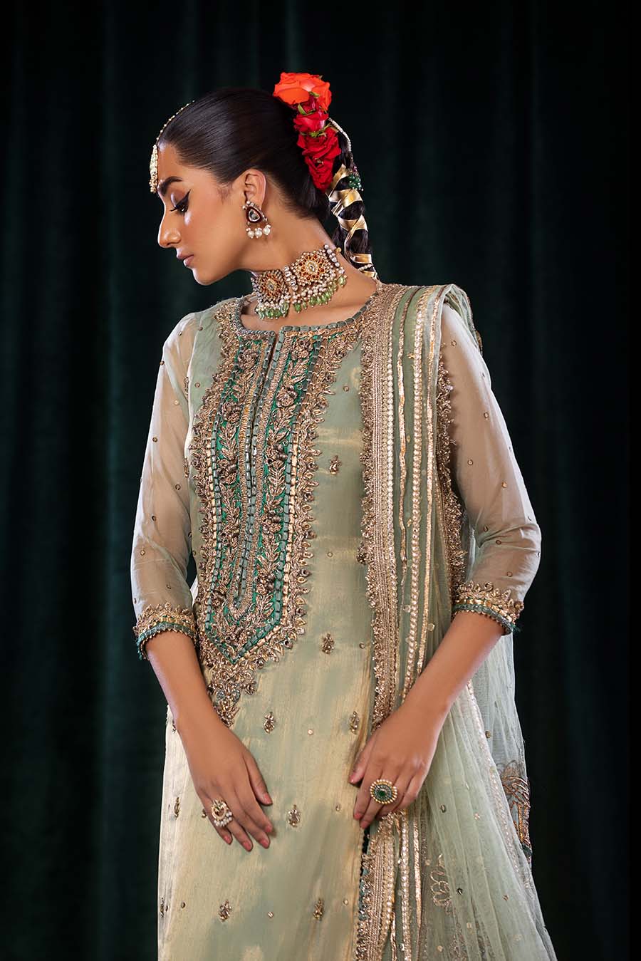 P-254 Green Readymade Khuda Ameer Creations 2024 - Image 11