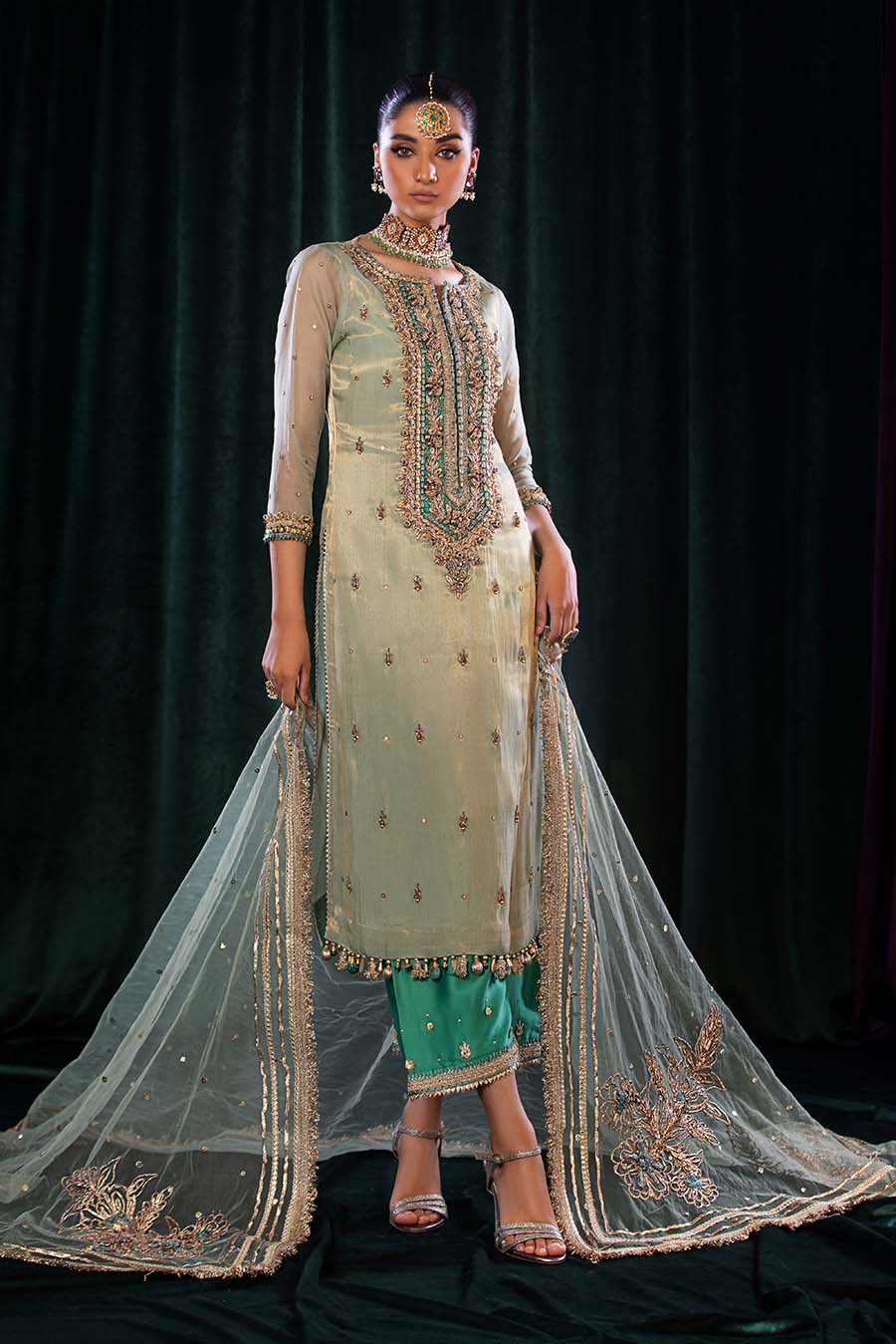 P-254 Green Readymade Khuda Ameer Creations 2024 - Image 15