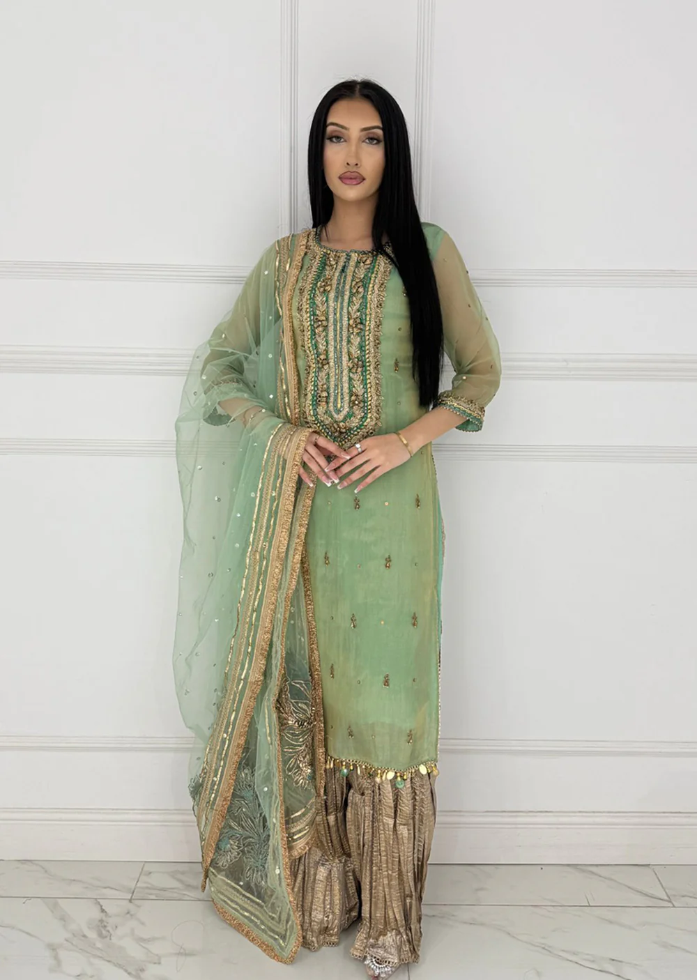P-254 Green Readymade Khuda Ameer Creations 2024 - Image 18