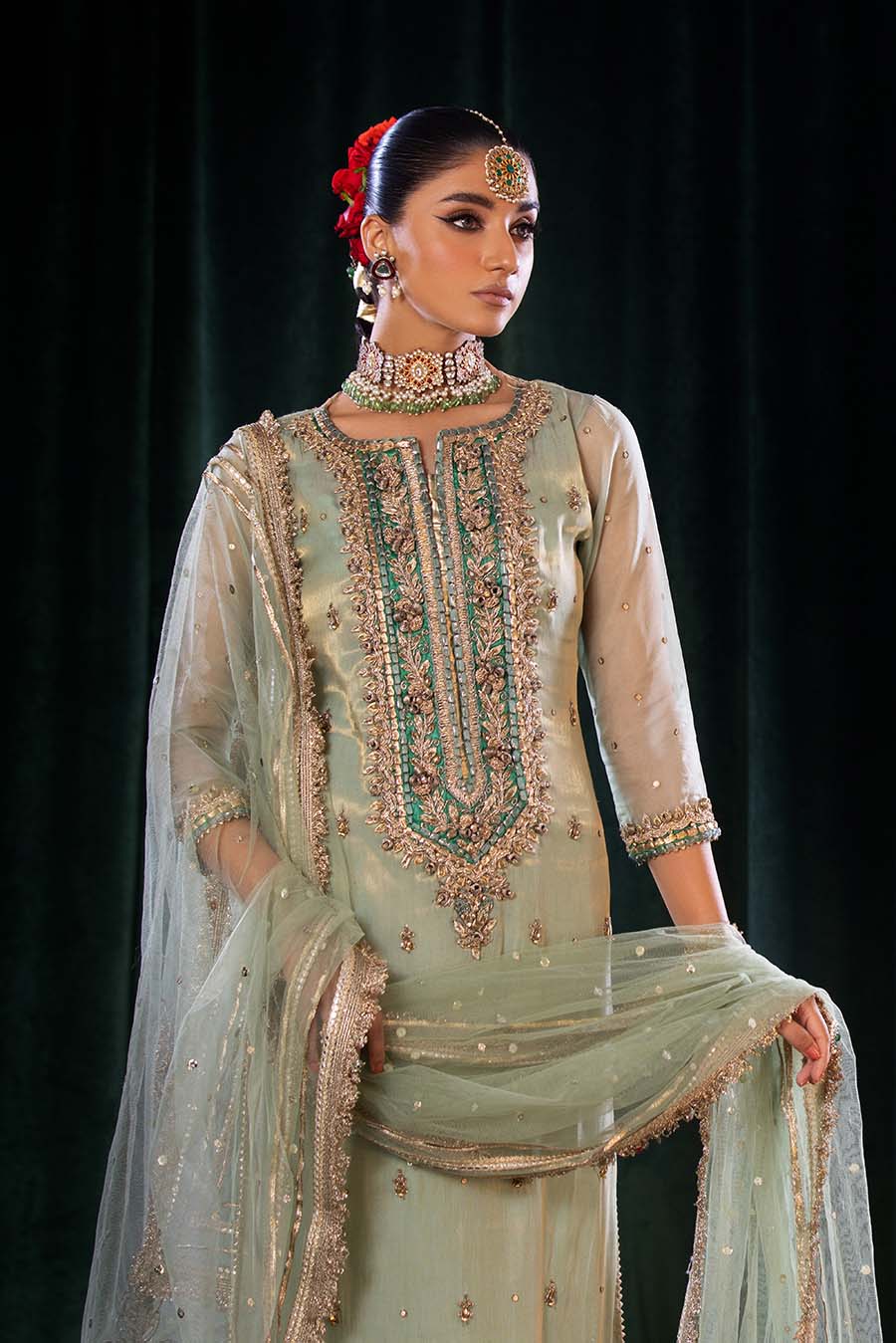 P-254 Green Readymade Khuda Ameer Creations 2024 - Image 9