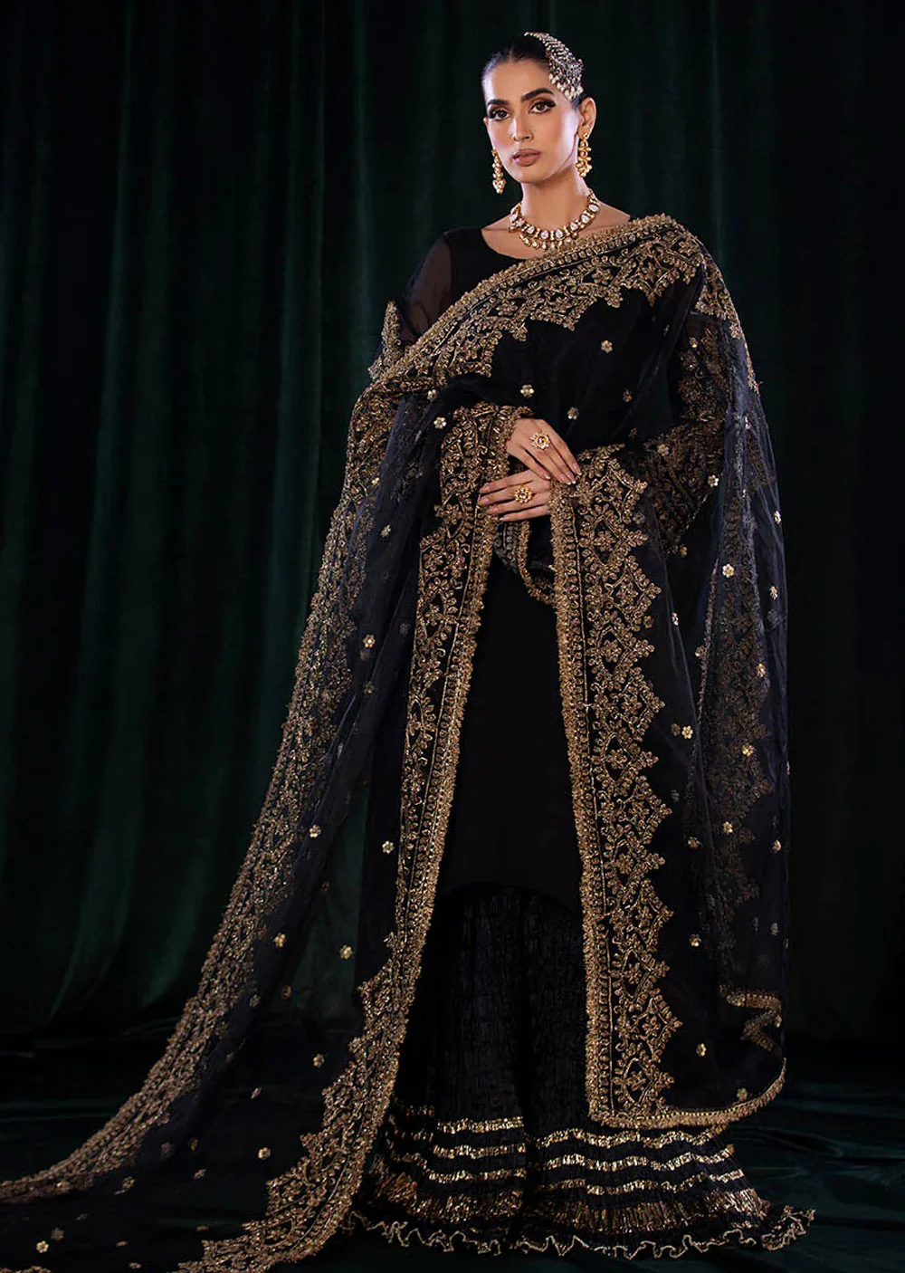 P-255 - Black - Readymade - Khuda Ameer Creations 2024