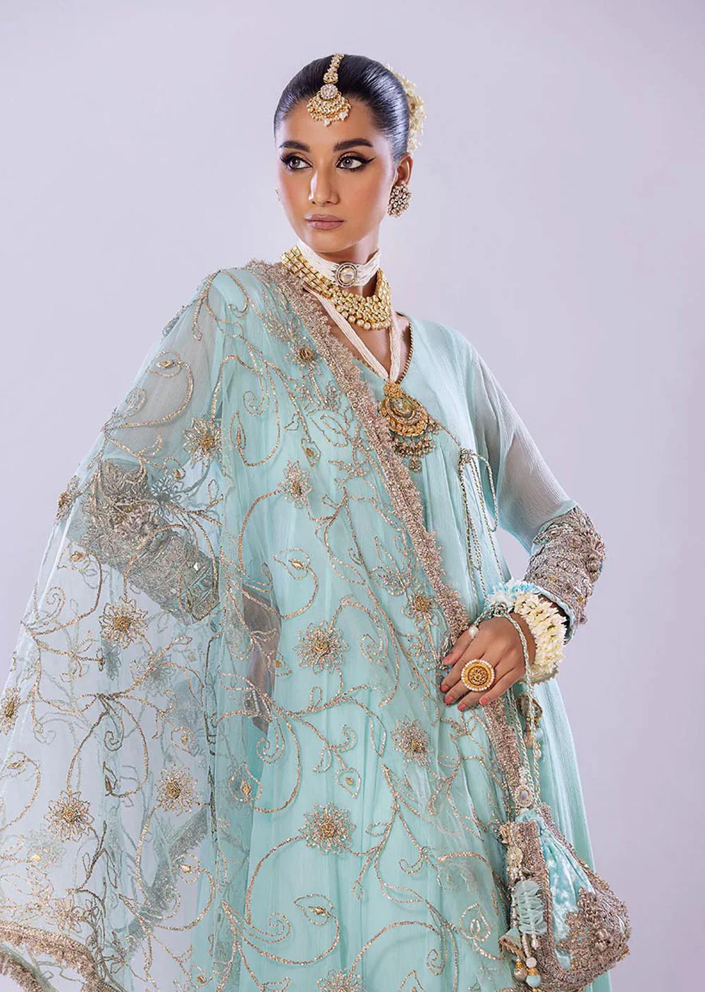 P-256 - Turquoise - Readymade - Basics by Khuda Ameer Creations 2024 - Image 3