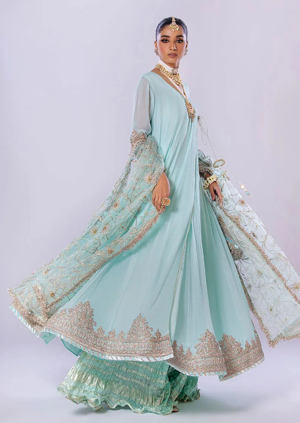 P-256 - Turquoise - Readymade - Basics by Khuda Ameer Creations 2024 - Image 5