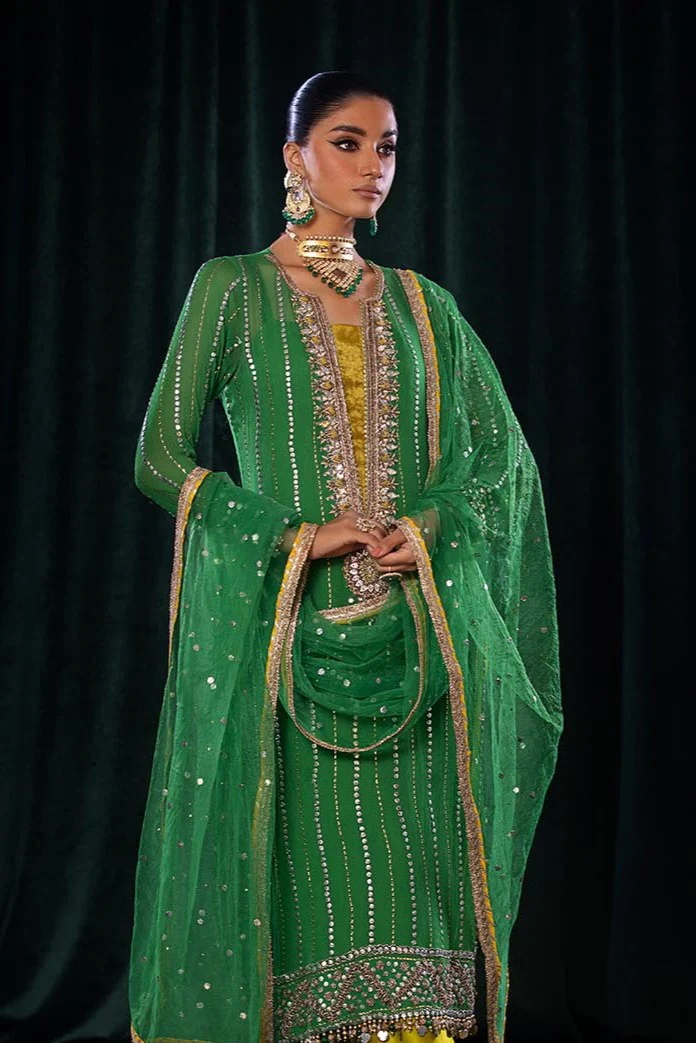 P-257 Green Readymade Khuda Ameer Creations 2024 - Image 7