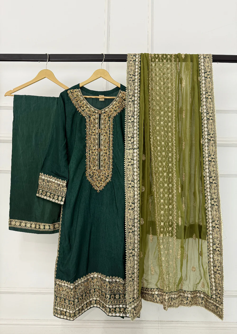 PS-1928 - Green - Readymade Chiffon Suit 2025