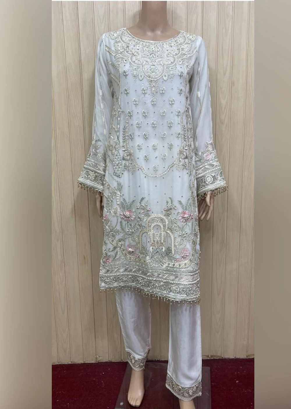 PS1625 Readymade Peach Chiffon Suit - Image 7