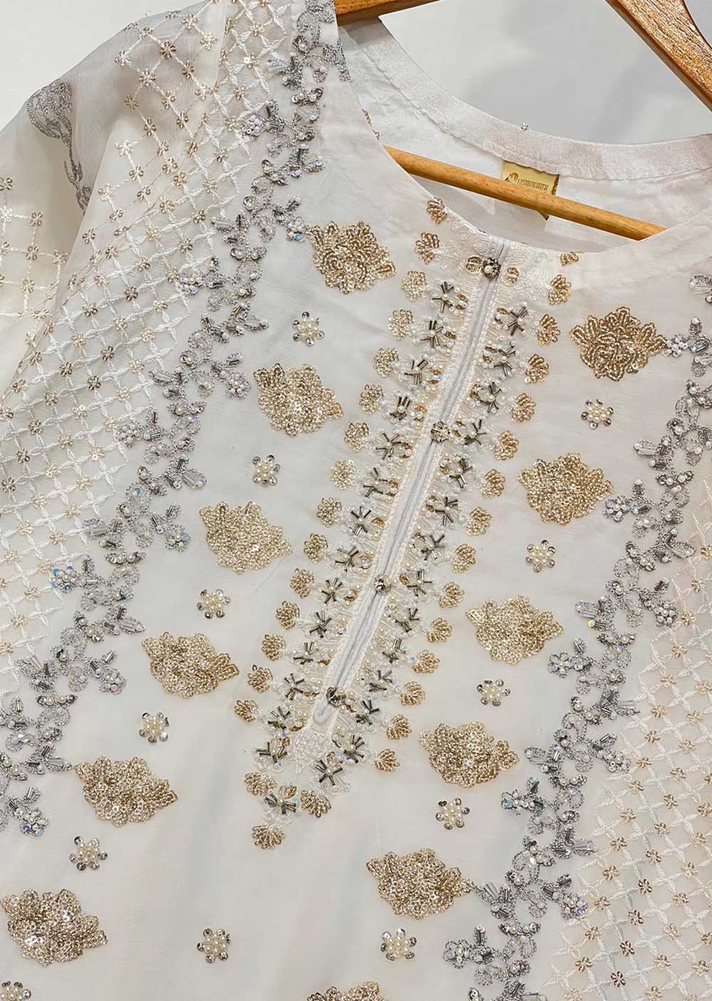 PS1679 White Readymade Chiffon Suit - Image 2