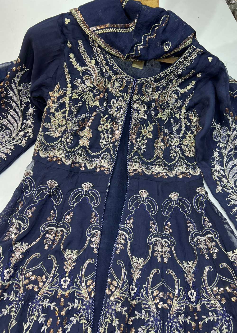 PS1725 Readymade Navy Chiffon Wedding Suit - Image 2