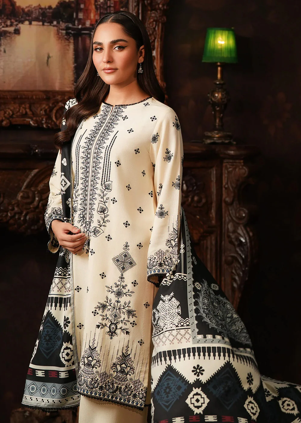 PSH-16379 - Readymade Shaposh Karandi Linen Suit 2025 - Image 5