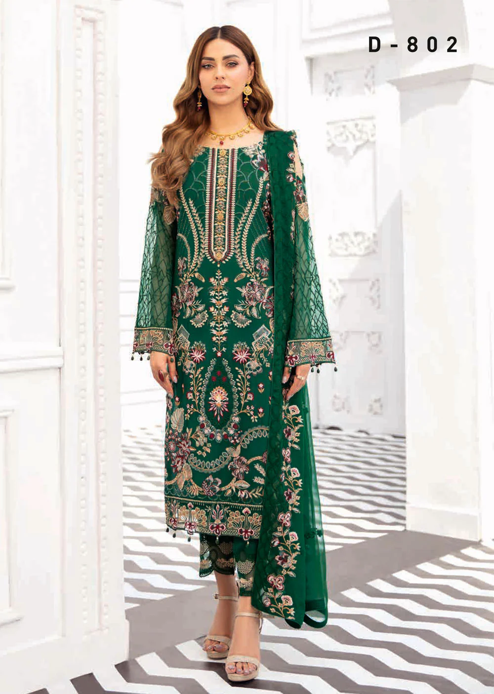 R-802-R - Readymade - Rangoon Chiffon Suit 2022