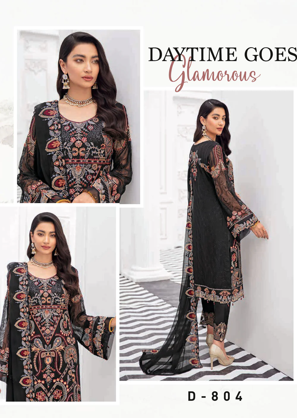 R-804-R - Readymade - Rangoon Chiffon Suit 2022 - Image 2