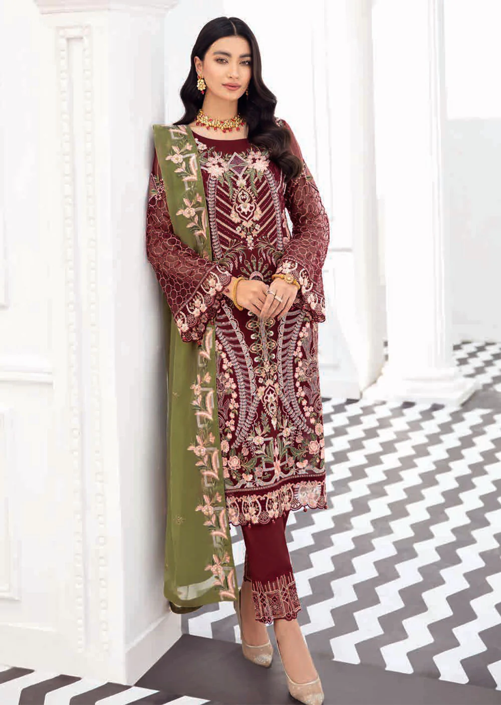 R-810-R - Readymade - Rangoon Chiffon Suit 2022