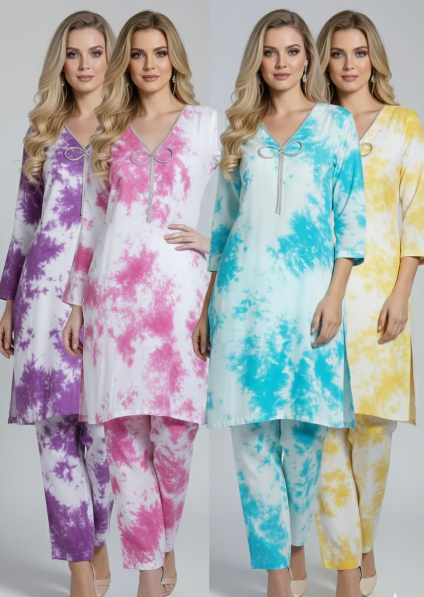 RBY-137- Tye & Dye Crepe 2 Piece Co-ord - Image 7