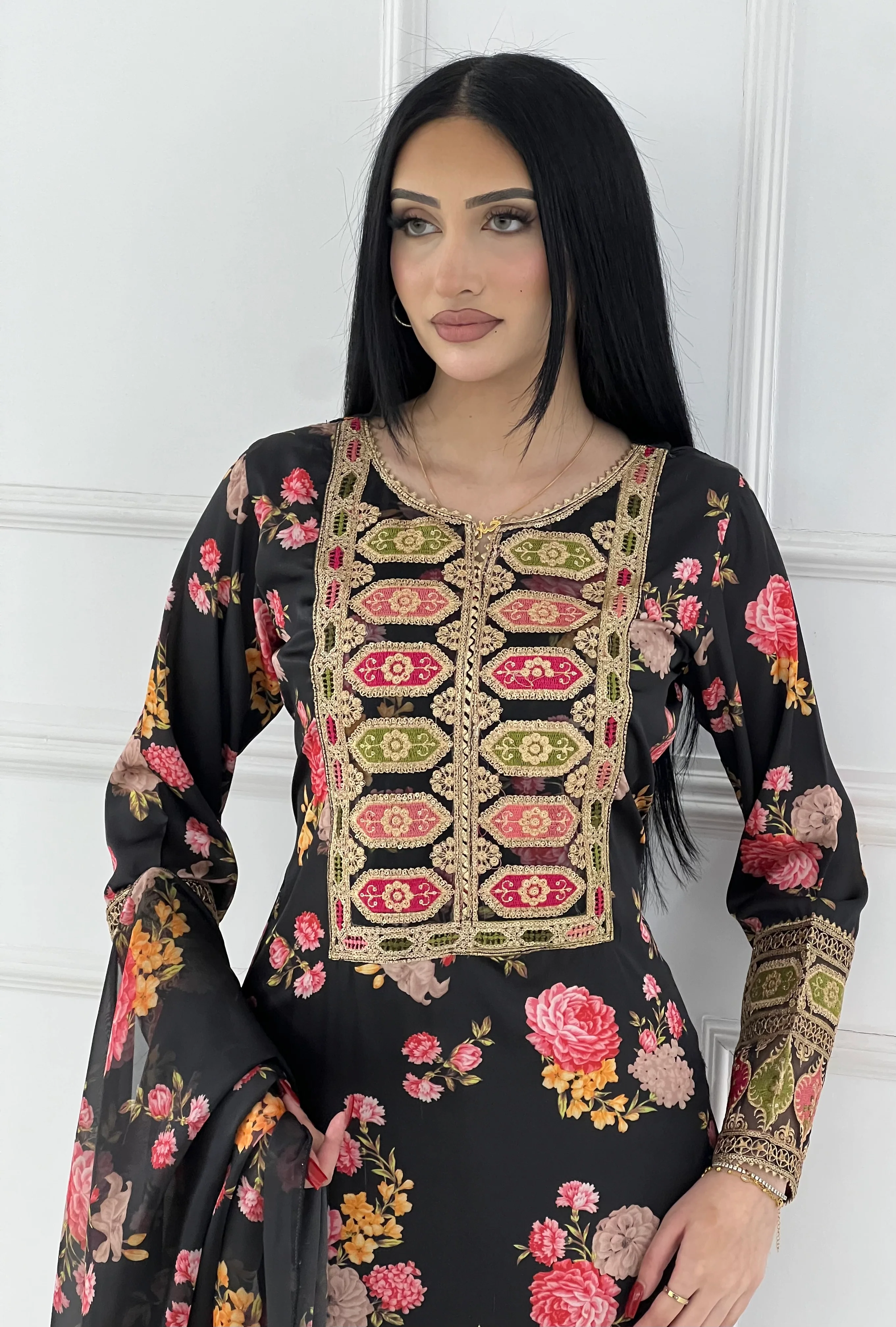 RBY-141-Readymade - Silk 3 Piece Embroidery Suit 2025 - Image 3