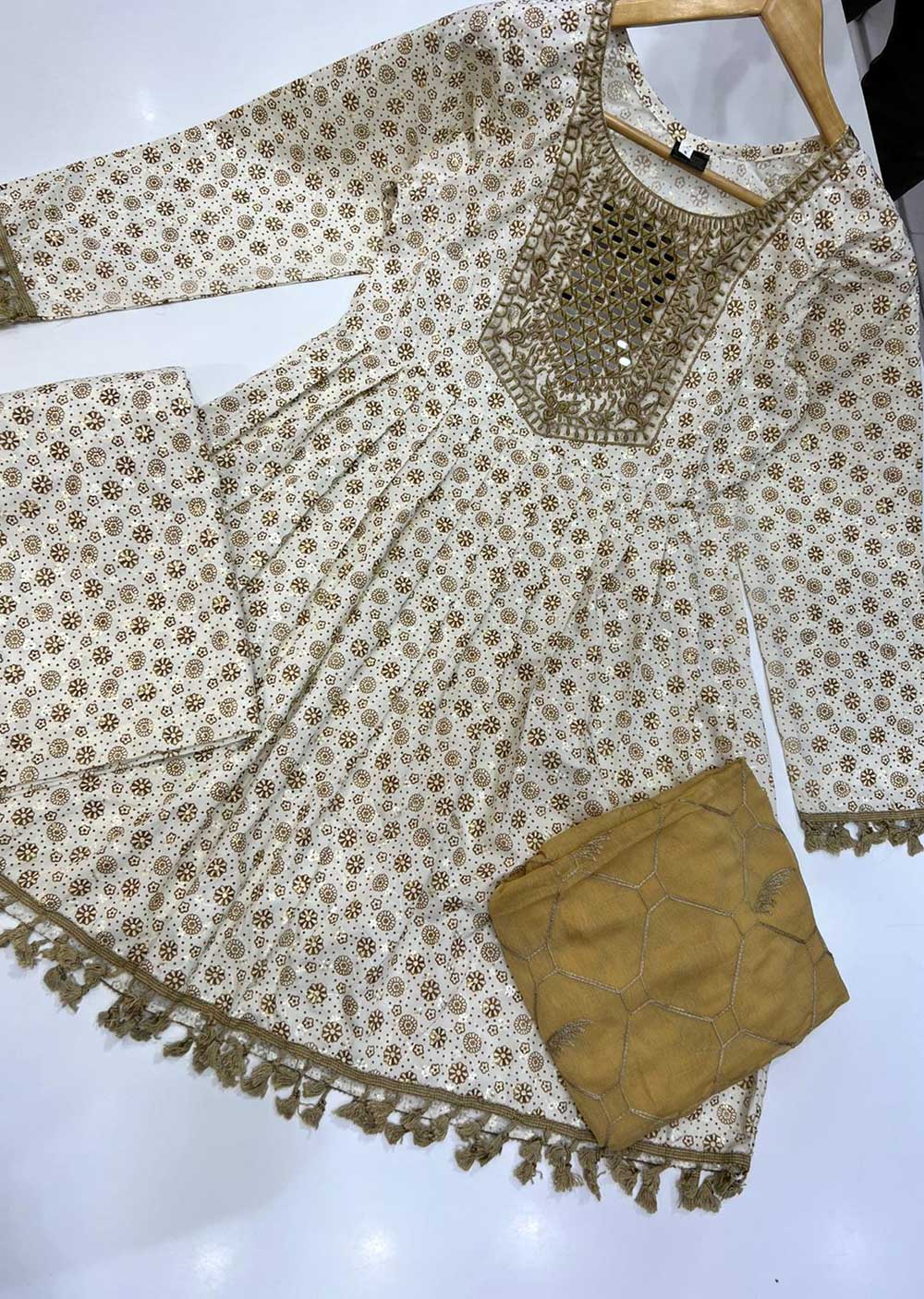 RGZ9919 Gold Chicken Short Dress for Mother & Daugther
