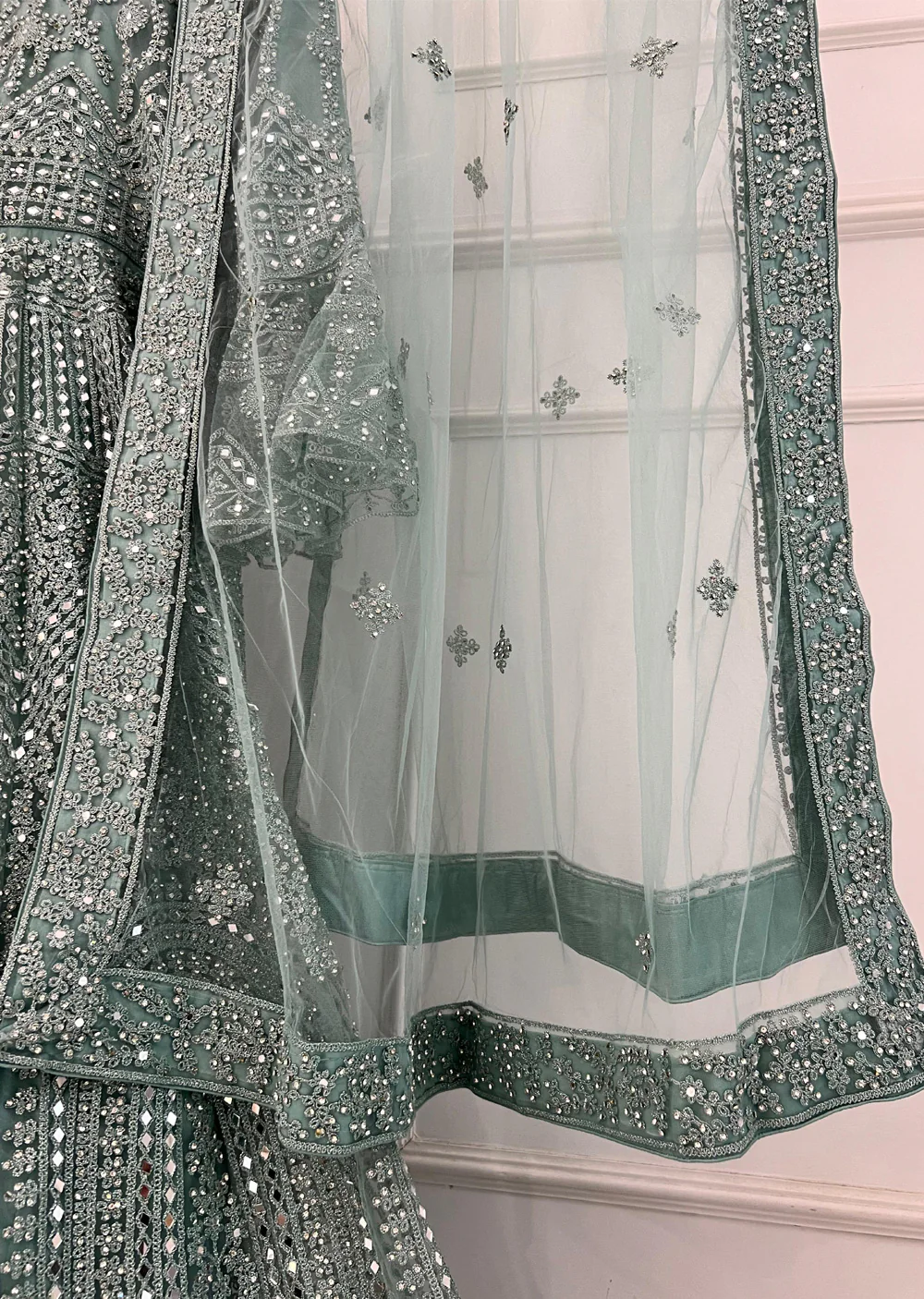 RH2103 Rita - Mint Fancy Net Maxi Dress - Image 2