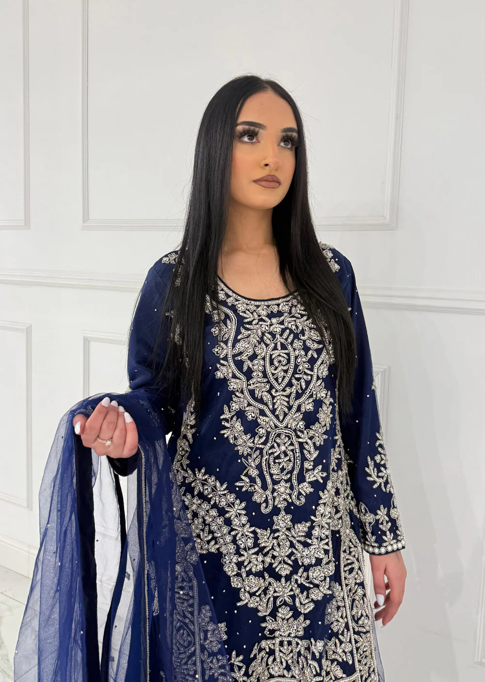 RH2111 Aaina - Navy Fancy Net Outfit - Image 2