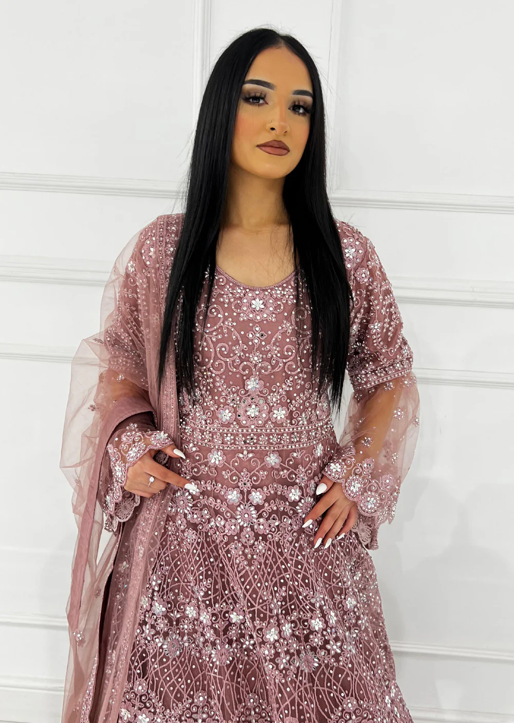 RH2114 Rida - Pink Fancy Net Maxi Dress - Image 4