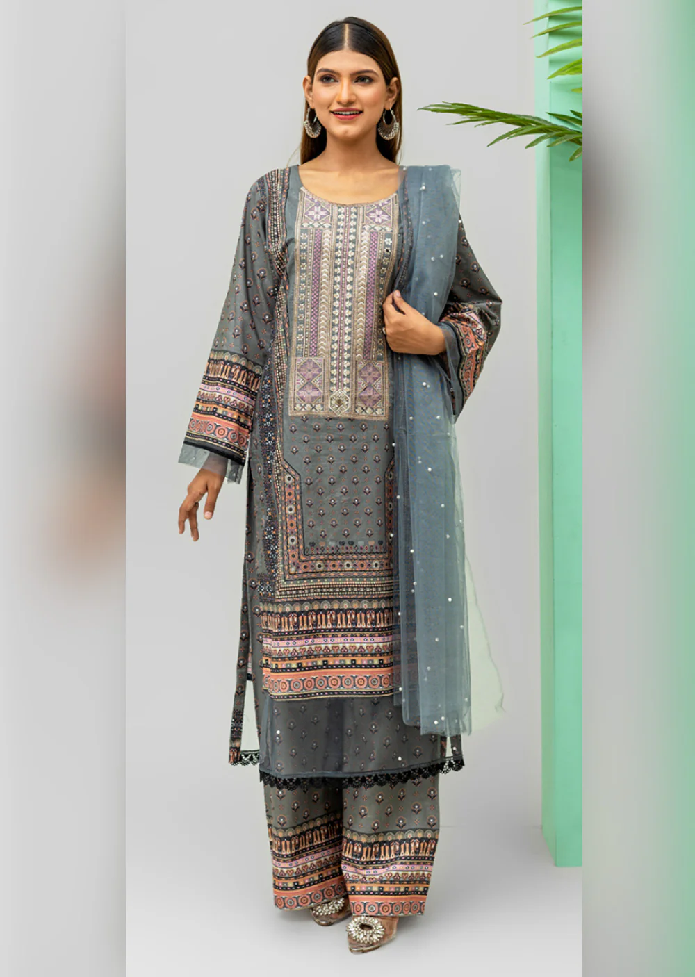 RMJ-01 - Readymade - Rangz Printed Lawn Suit 2025