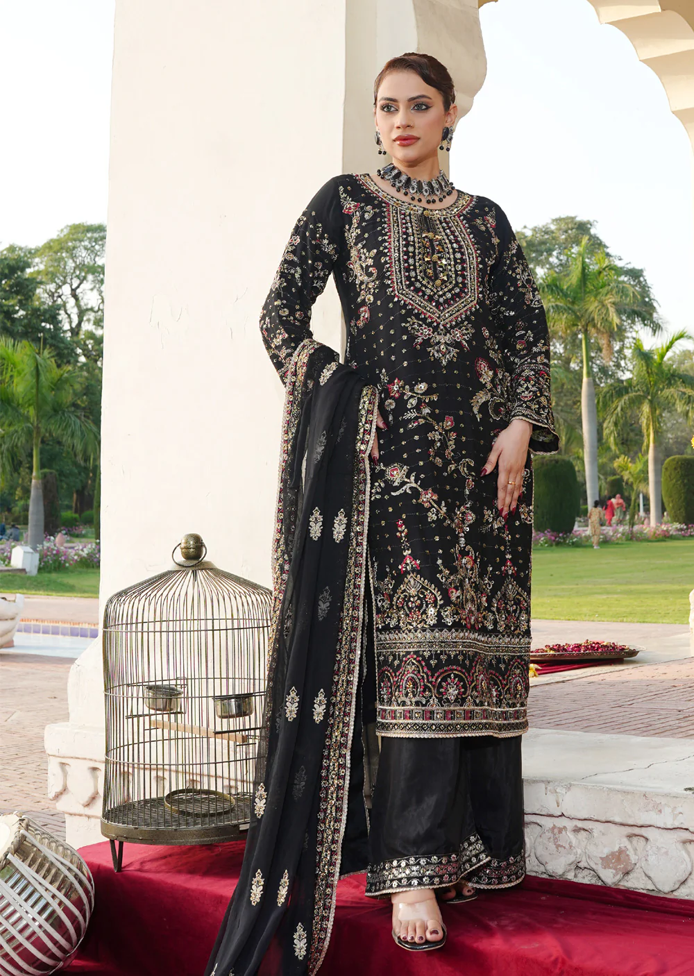 RMW-1559 - Readymade Partywear Chiffon Suit - Image 26