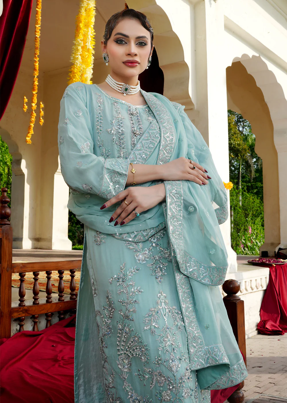 RMW-1509 - Readymade Partywear Chiffon Suit - Image 18