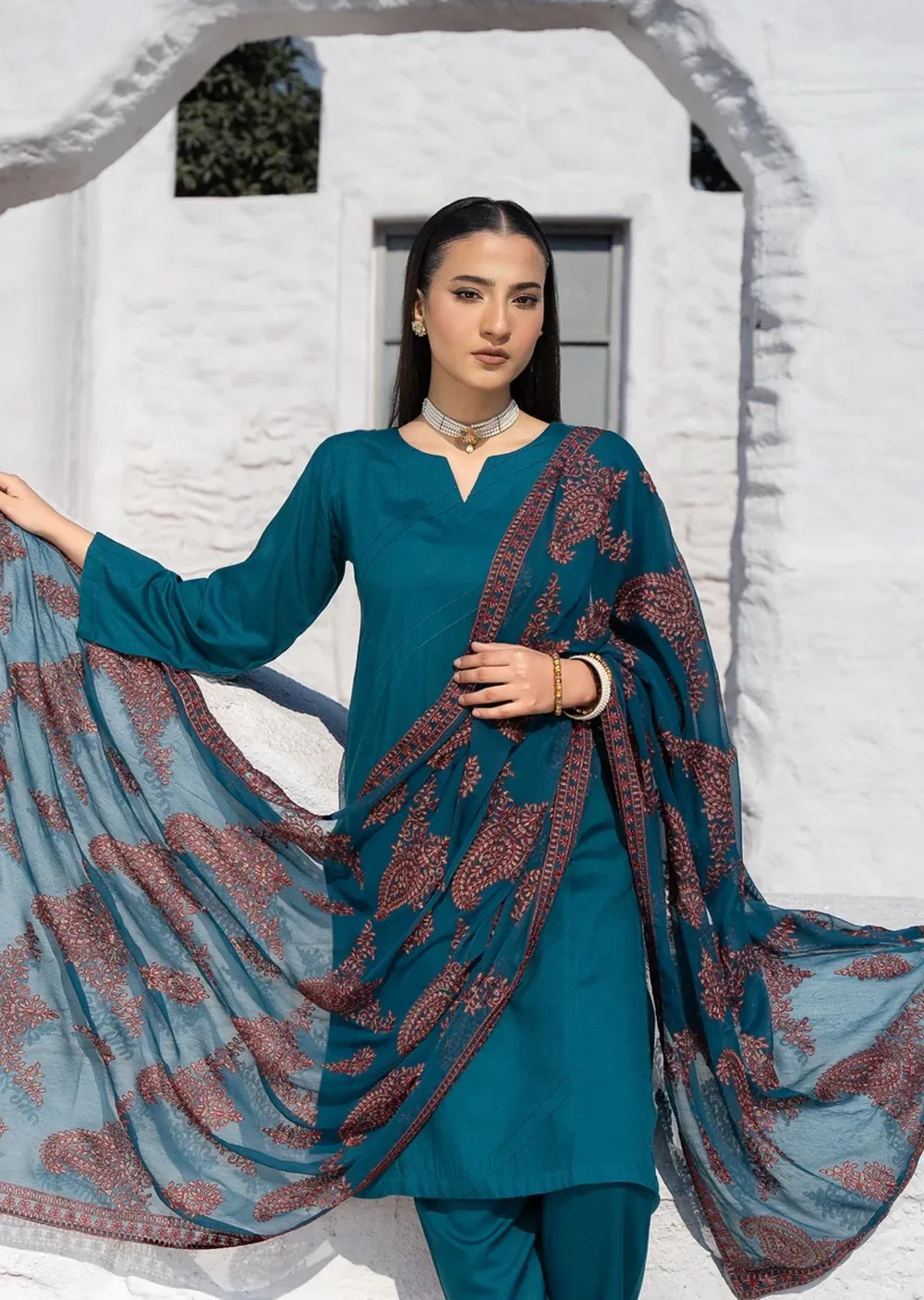RNDH-06 - Teal - Readymade - Rania.H Linen Collection 2025 - Image 2