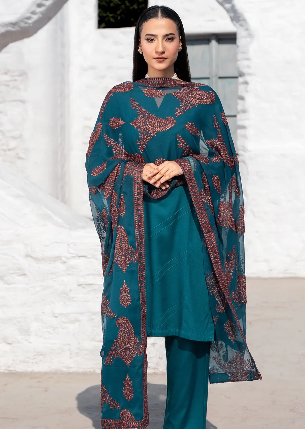 RNDH-06 - Teal - Readymade - Rania.H Linen Collection 2025 - Image 3