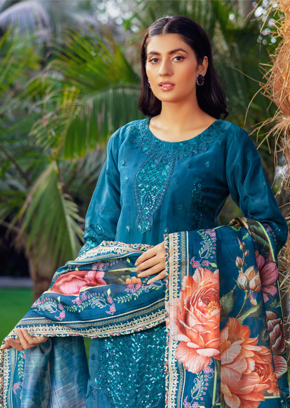 RYJ-06 - Readymade -  Rangz Organza Embroidered Suit 2025 - Image 2