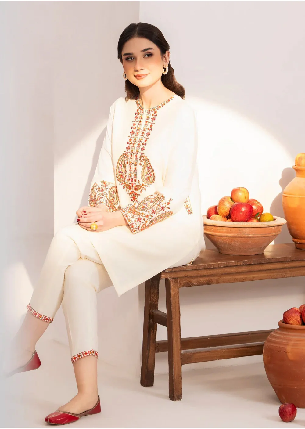 SBMT-01 - Zuruj White - Readymade - 2 Piece Sahiba by Mirza Suit 2025 - Image 4
