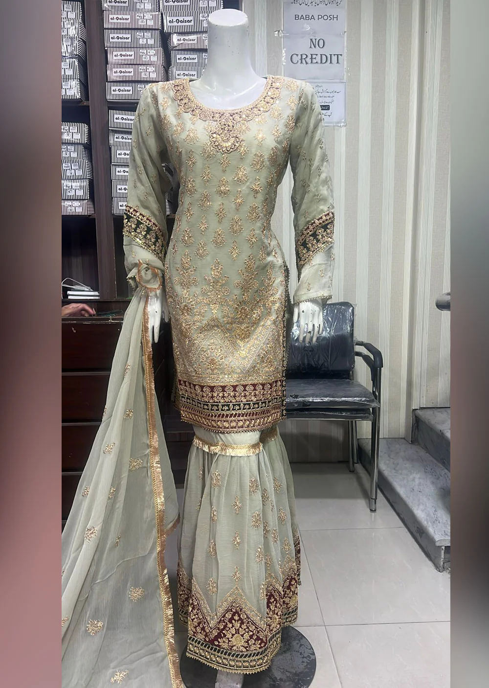 SHAZ-9001 - Mint - Readymade Mother & Daughter Suit - Image 3