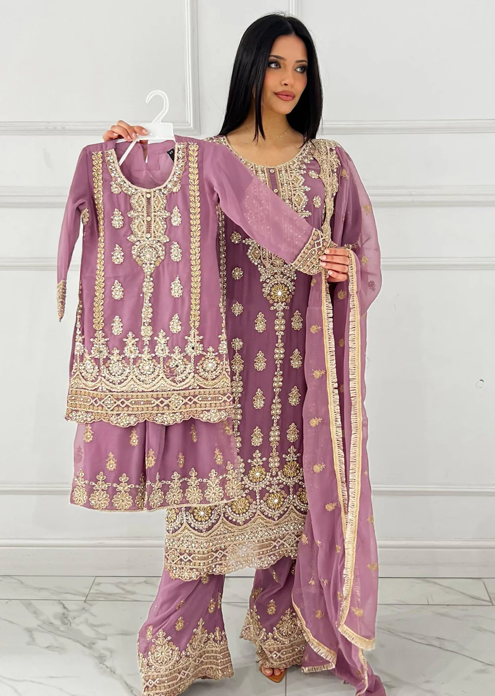 Shaz1801 - Readymade - Chiffon - Mummy n Me Outfit - Image 32