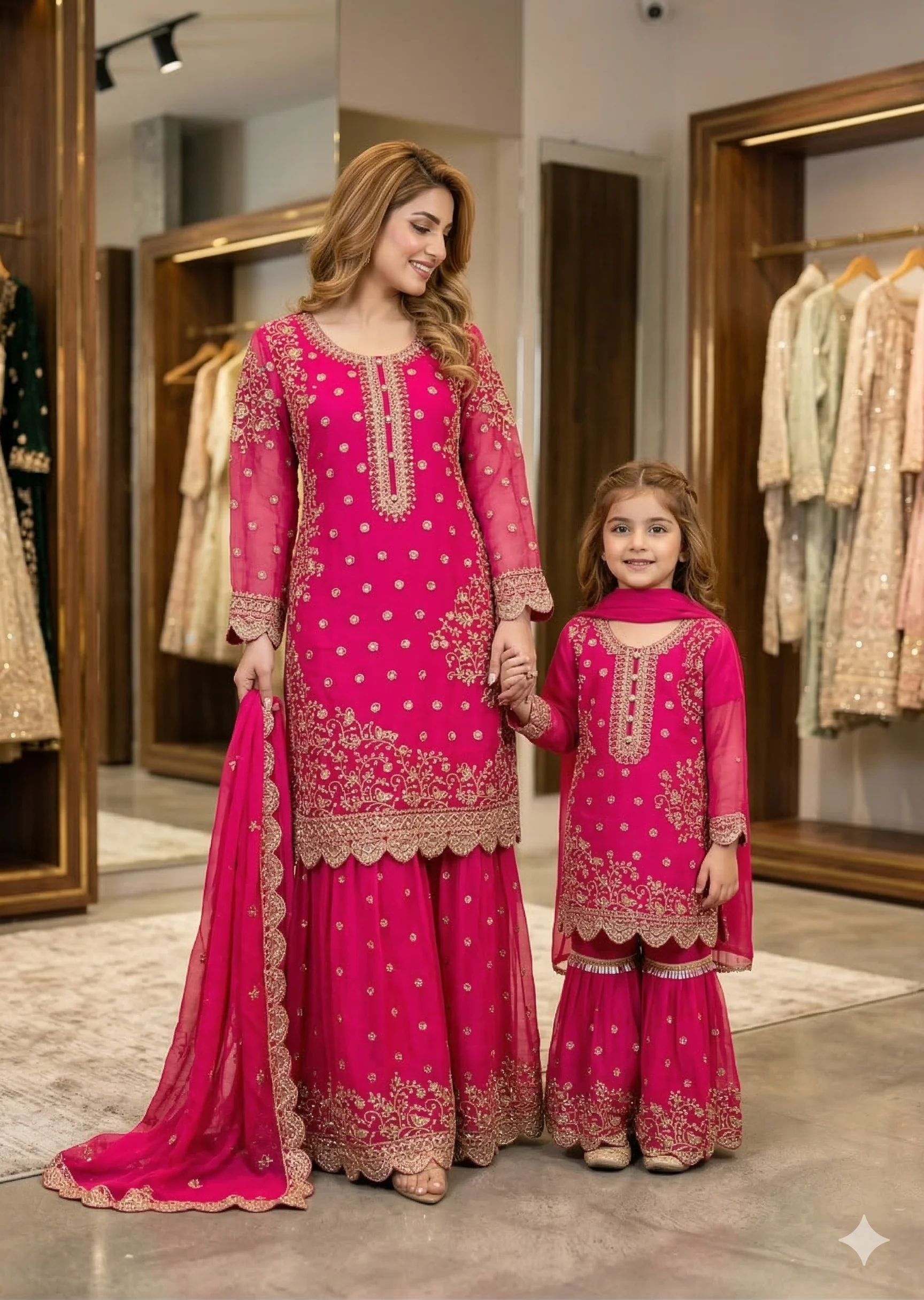 Shaz1817 - Readymade - Chiffon - Mummy n Me Outfit - Image 2