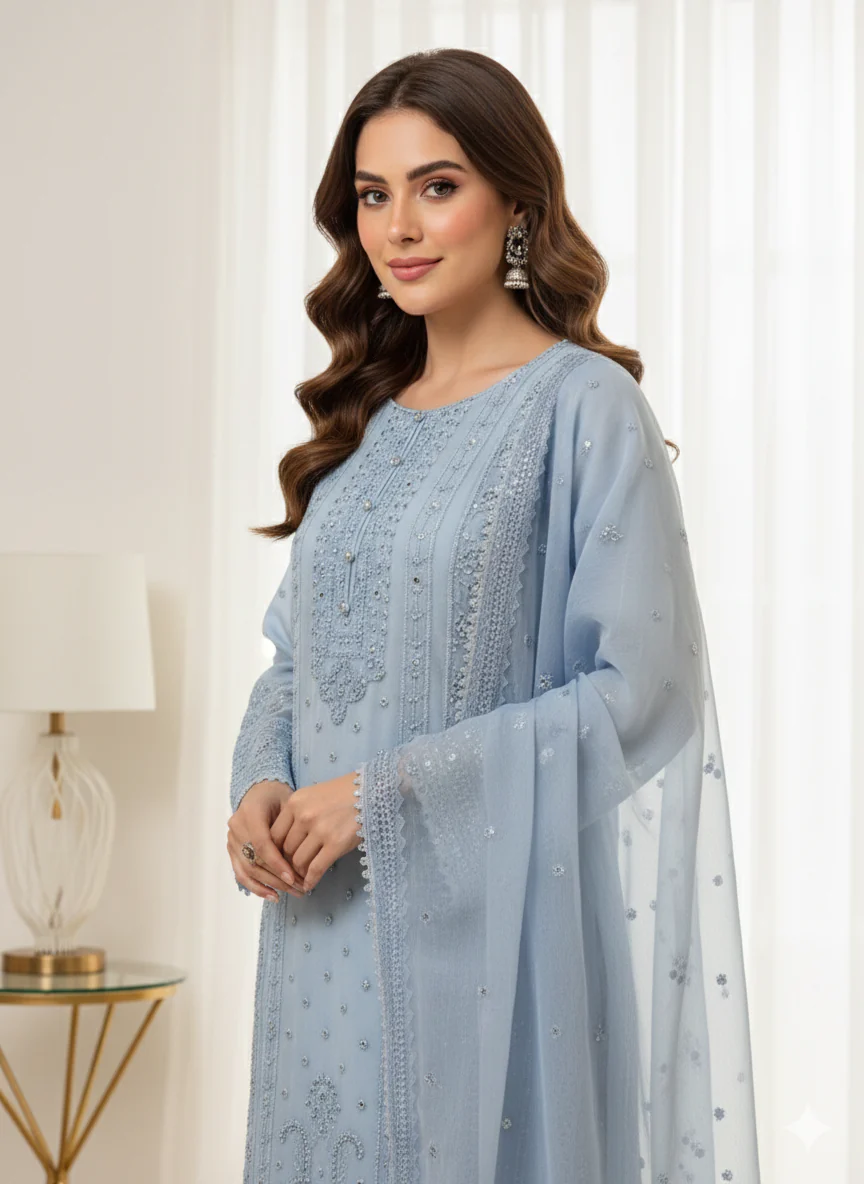 Shaz1908 - Readymade Chiffon Suit - Image 6