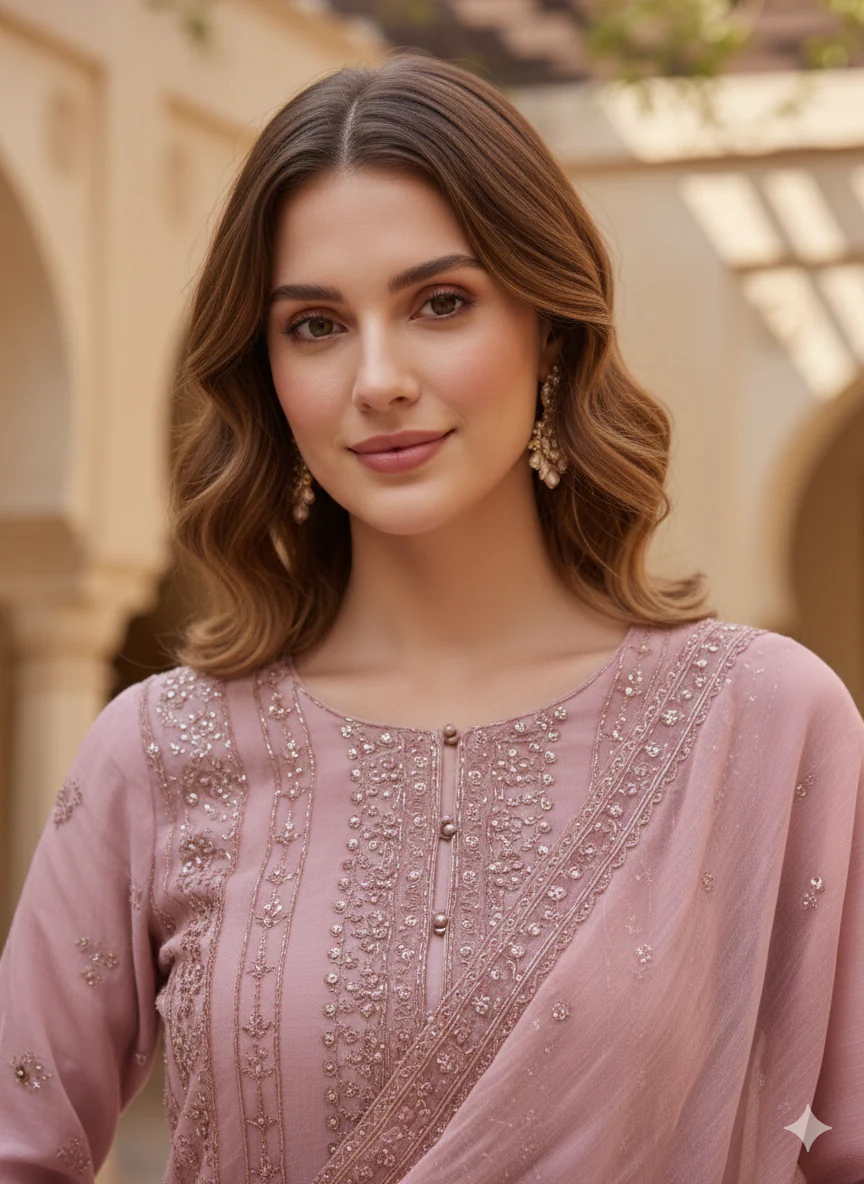 Shaz1908 - Readymade Chiffon Suit - Image 7