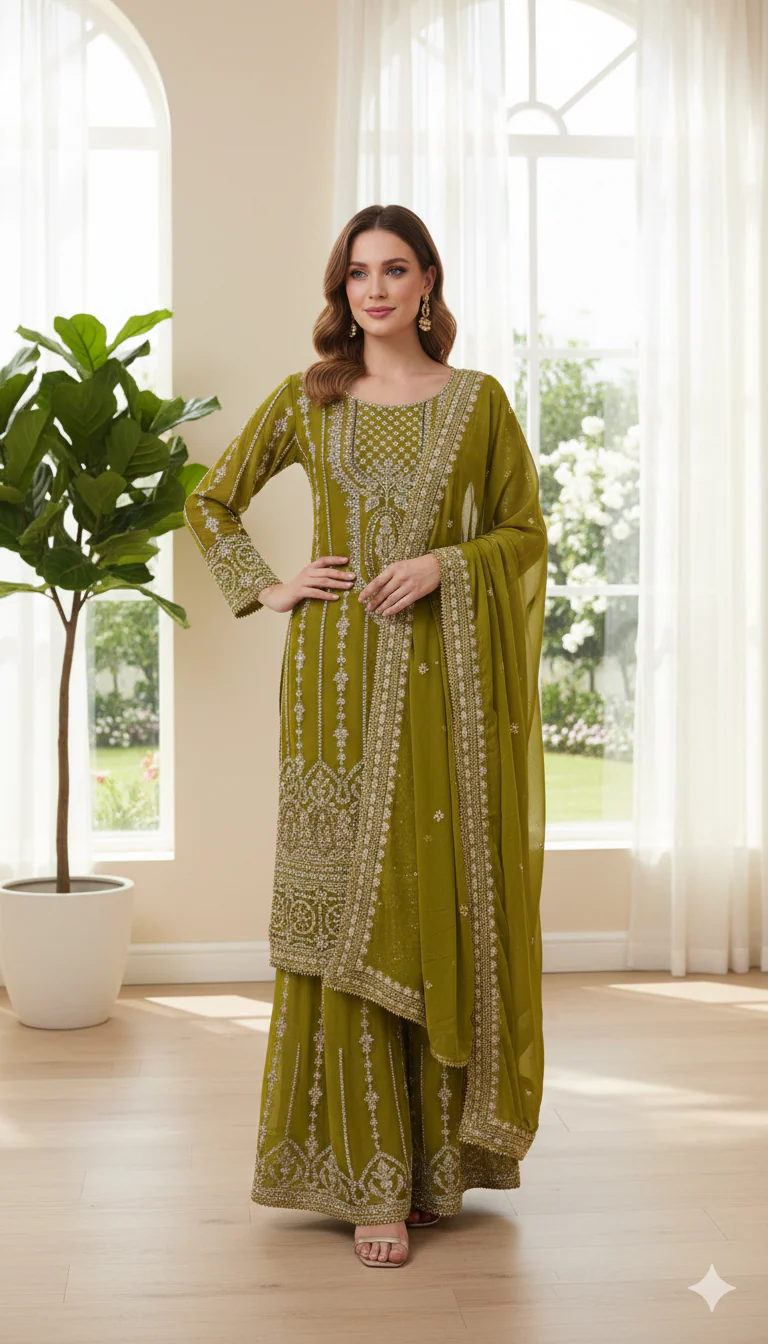 Shaz1910 - Readymade Chiffon Suit - Image 3