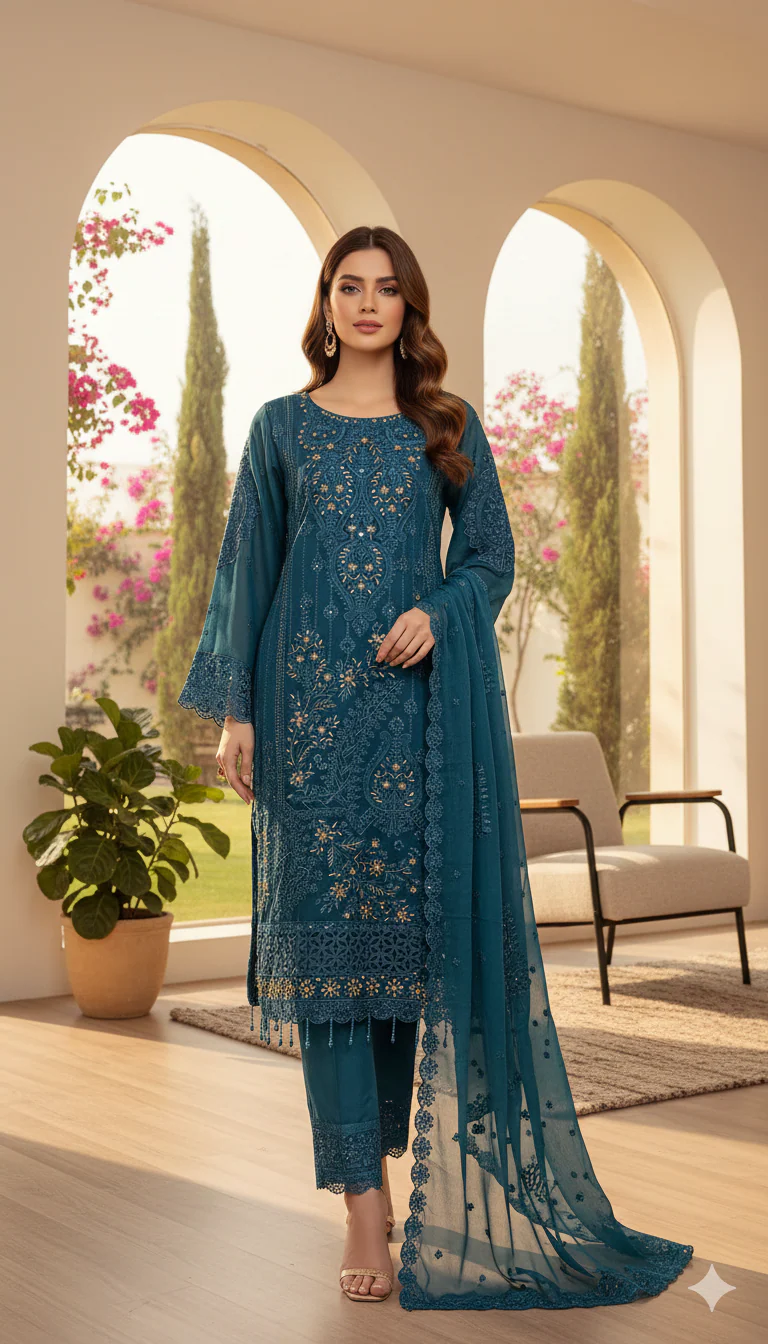 Shaz1912 - Readymade Chiffon Suit - Image 4