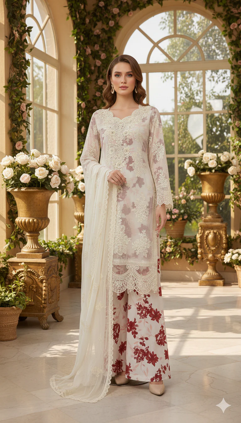 Shaz1913 - Readymade Chiffon Suit - Image 5
